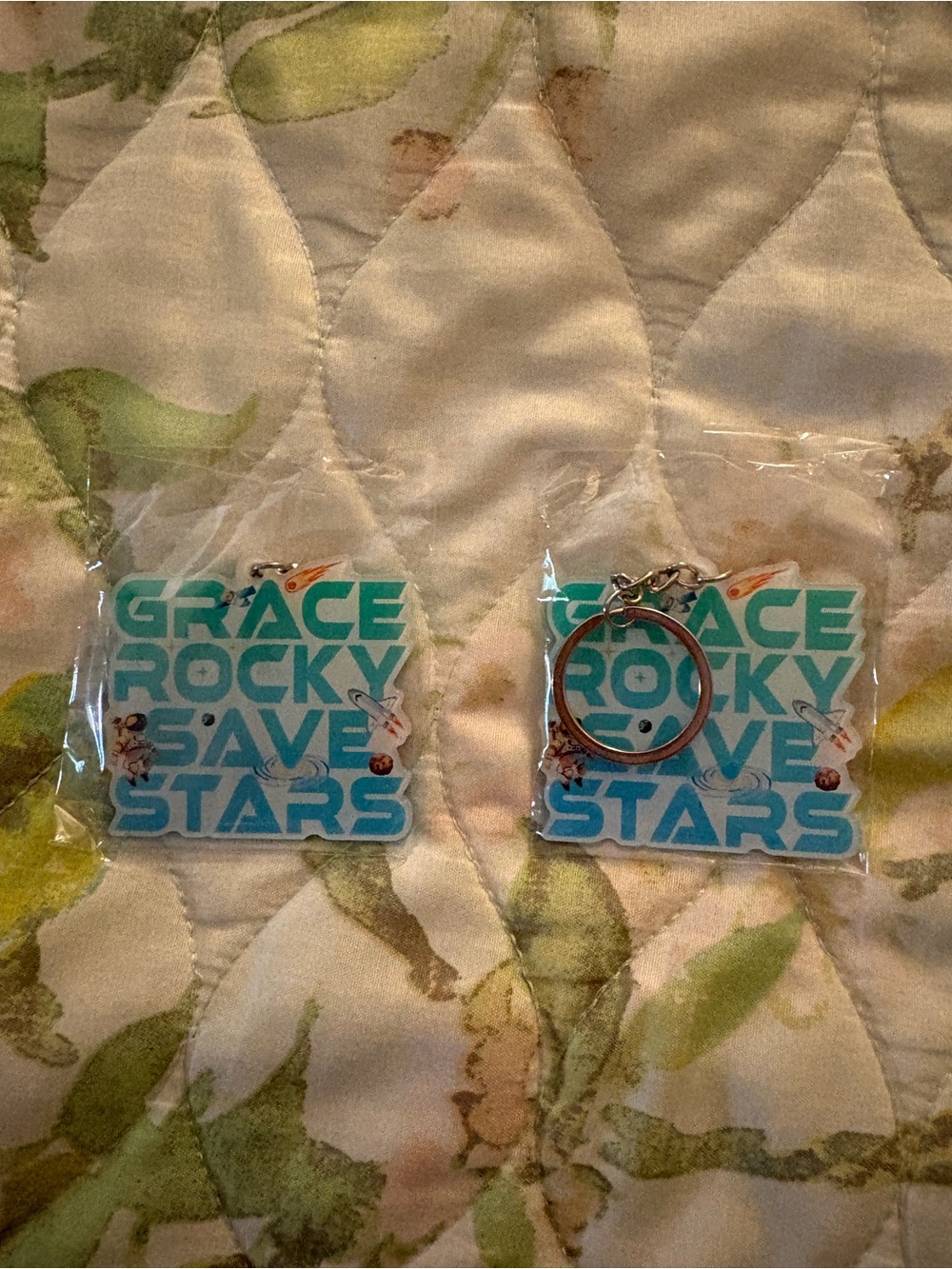 New Project Hail Mary Grace Rocky Save Stars Acrylic Keychain Charm Set Space